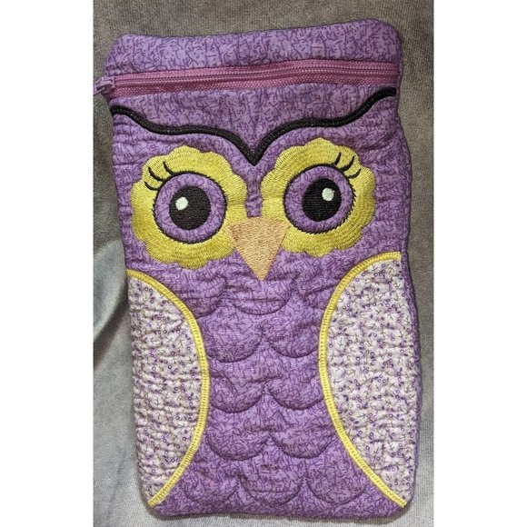 Handbags - Purple Owl Zip Pencil Case
